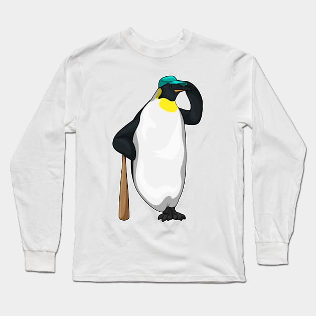 Penguin Baseball Baseball bat Long Sleeve T-Shirt by Markus Schnabel